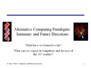 Alternative Computing Paradigms: Summary and Future Directions