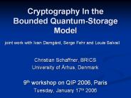 Cryptography In the Bounded Quantum-Storage Model