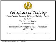 Cadet Command Form 134-R, 1 Jan 2003