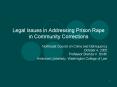 Legal Issues in Addressing Prison Rape in Community Corrections PowerPoint PPT Presentation
