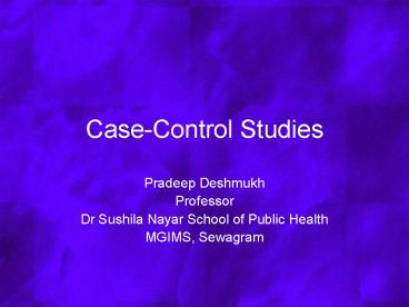 Case-Control Studies