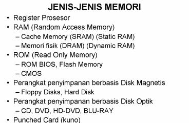 JENIS-JENIS MEMORI
