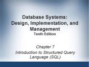 Database Systems: Design, Implementation, and Management Tenth Edition
