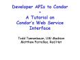 Developer APIs to Condor   A Tutorial on Condor PowerPoint PPT Presentation