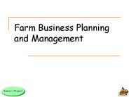 Farm Business Planning and Management