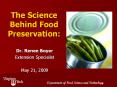 The Science Behind Food Preservation: PowerPoint PPT Presentation