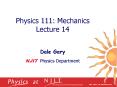 Physics 111: Mechanics Lecture 14 PowerPoint PPT Presentation