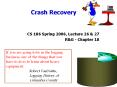 Crash Recovery PowerPoint PPT Presentation