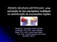 REDES NEURAIS ARTIFICIAIS: uma aplica PowerPoint PPT Presentation