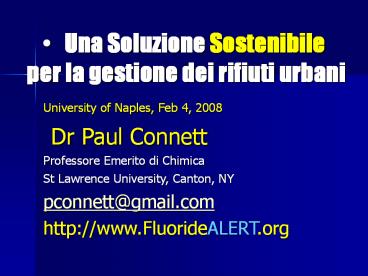 Una Soluzione Sostenibile per la gestione dei rifiuti urbani