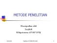 METODE PENELITIAN PowerPoint PPT Presentation