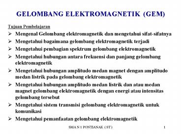 GELOMBANG ELEKTROMAGNETIK (GEM)