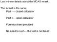 Last minute details about the MCAS retest PowerPoint PPT Presentation
