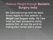 Reduce Weight through Bariatric Surgery India