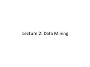 Lecture 2: Data Mining