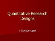 Quantitative Research Designs