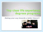 Top Class Life Experience Degree Programs