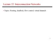 Lecture 22: Interconnection Networks