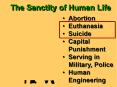 The Sanctity of Human Life PowerPoint PPT Presentation