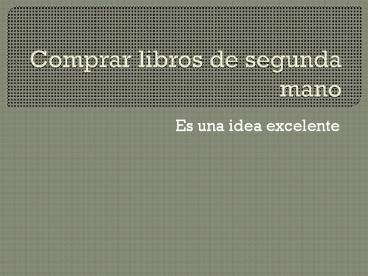 comprar libros de segunda mano
