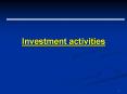 Investment activities PowerPoint PPT Presentation