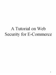 A Tutorial on Web Security for E-Commerce