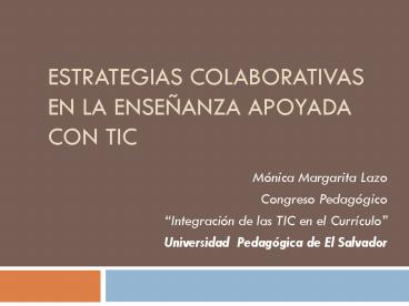 Estrategias Colaborativas en la Ense