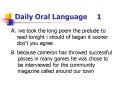 Daily Oral Language1 PowerPoint PPT Presentation