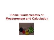 Some Fundamentals of Measurement and Calculation
