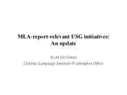 MLA-report-relevant USG initiatives: An update