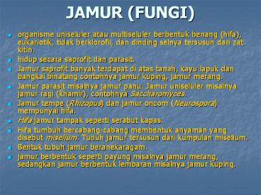 JAMUR (FUNGI)