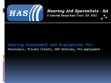 Hearing Aid Specialist - SA