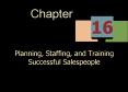 Planning, Staffing, and Training Successful Salespeople PowerPoint PPT Presentation