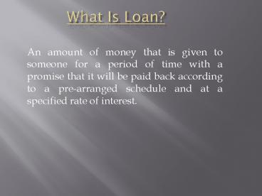 Welcome Finance Loan- Tenant loan