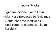 Igneous Rocks