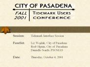 Session:Tidemark Interface Session