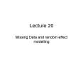 Missing Data and random effect modelling PowerPoint PPT Presentation