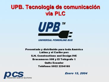 UPB. Tecnolog