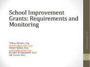 School Improvement Grants: Requirements and Monitoring