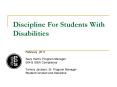 Discipline For Students With Disabilities PowerPoint PPT Presentation