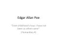 Edgar Allan Poe PowerPoint PPT Presentation