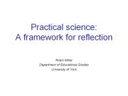 Practical science: A framework for reflection