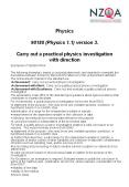 Physics  90180 (Physics 1.1) version 3. Carry out a practical physics investigation with direction PowerPoint PPT Presentation