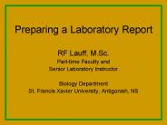 Preparing a Laboratory Report