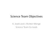 Science Team Objectives