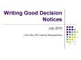 Writing Good Decision Notices PowerPoint PPT Presentation