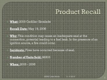 Product Recall