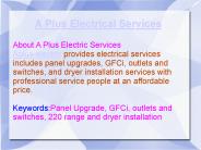 Aplus Electric Services - Panel upgrade