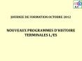 JOURNEE DE FORMATION OCTOBRE 2012 PowerPoint PPT Presentation