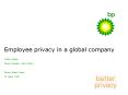 Employee privacy in a global company PowerPoint PPT Presentation